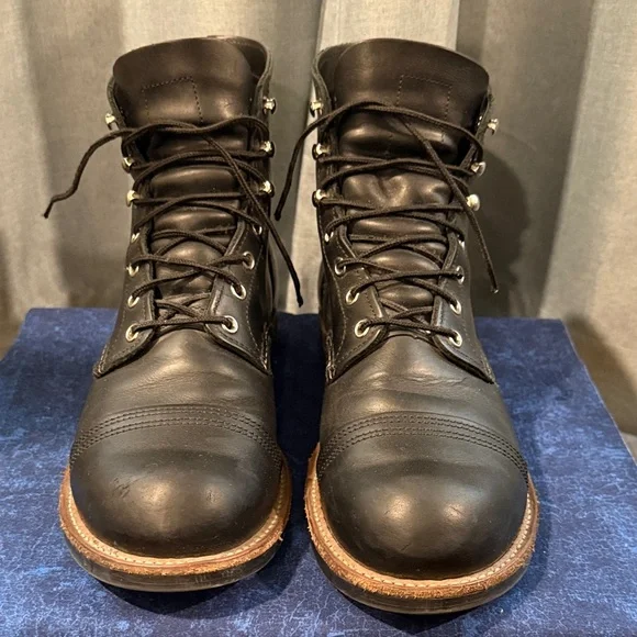 Men’s Red Wing Black Leather Boots size 10.5 - Picture 2 of 6